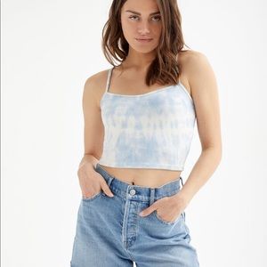 Pacsun blue tie dye cami cropped top